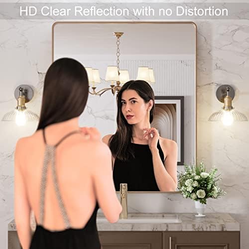 LOAAO 30"X36" Gold Bathroom Mirror - Image 2