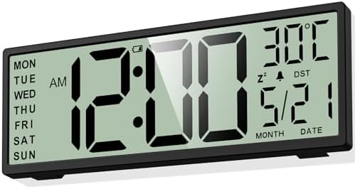 XREXS 14.5" Digital Wall Clock Battery Operated by XREXS