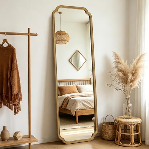WallBeyond Full Length Mirror Wall Mounted 71"x24", Rustic Wooden Frame Floor - Image 3