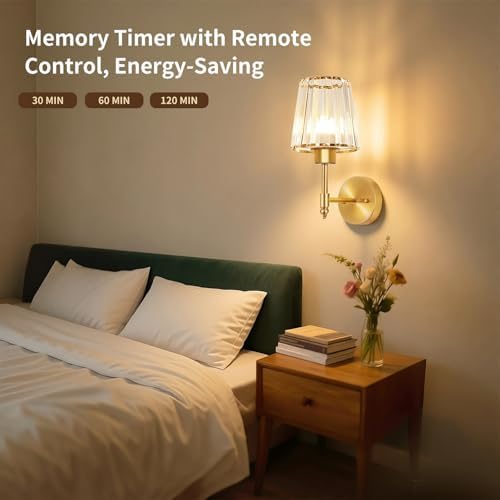 Battery Operated Wall Sconce Set of 2, Rechargeable Wireless Wall Lights - Image 2