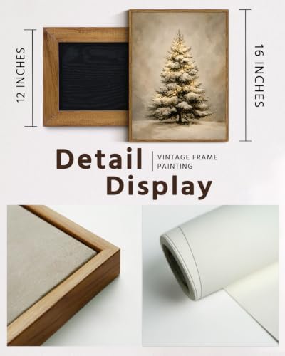 VIYYIEA Framed Winter Christmas Canvas Wall Art, Glowing Christmas Tree - Image 2