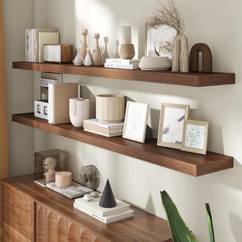 72 Inch Floating Shelves for Wall, 8 Inch Deep, Invisible Brackets - Image 2