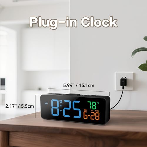 Netzu 3-in-1 Digital Clocks for Living Room, Small & Compact Alarm Clock - Image 3