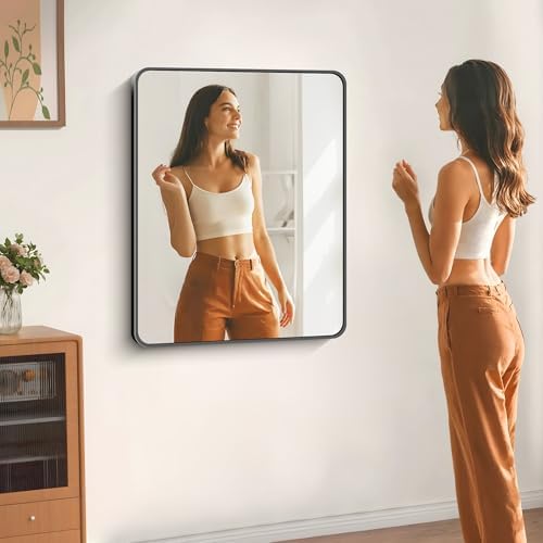 DESBING 30" x 36"Bathroom Mirror, Matte Black Wall Mirror - Image 2