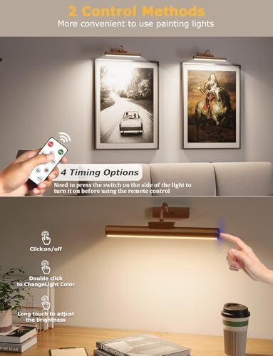 13" Wireless Picture Lights for Wall, Rechargeable Art Light - Image 3