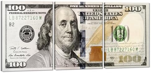 3pcs Black and White Picture Poster Prints 100 Cash Money Collection Home DéCor by YatsenBridge