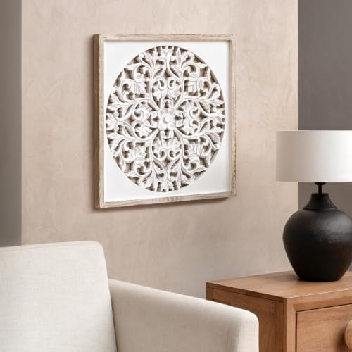JFY Designs Corky Hand Carved Wood Medallion Wall Panels Bedroom Décor - Image 5