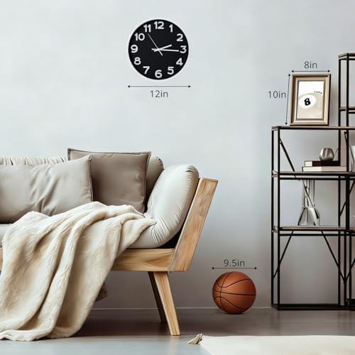 Wall Clock Silent Non-Ticking Battery Operated Indoor Analog Simple Style - Image 3