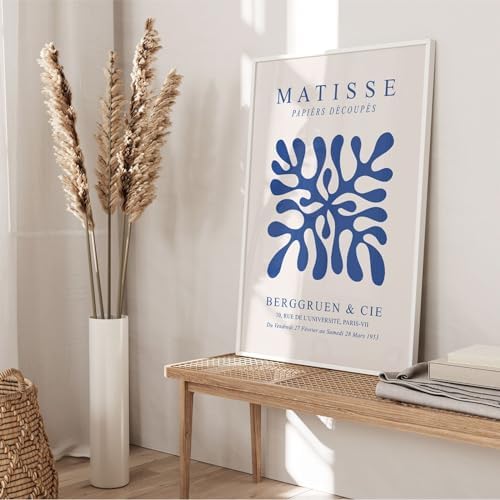 Blue Matisse Wall Art Prints Set of 6 Abstract Aesthetic Canvas Decor Trendy - Image 6