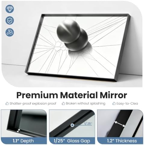 DUMOS 22"x30" Wall Mirror, Bathroom Mirrors - Image 5