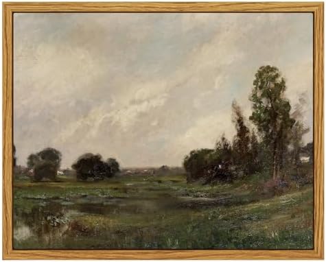 InSimSea Framed Canvas Wall Art, Vintage Landscape Art by InSimSeaArt