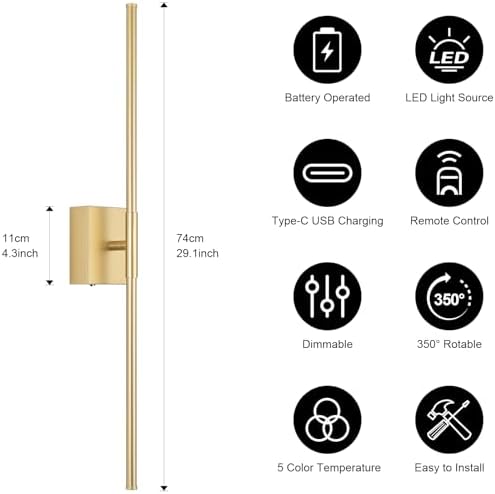 Battery Operated Wall Sconce Set of Two - Image 4