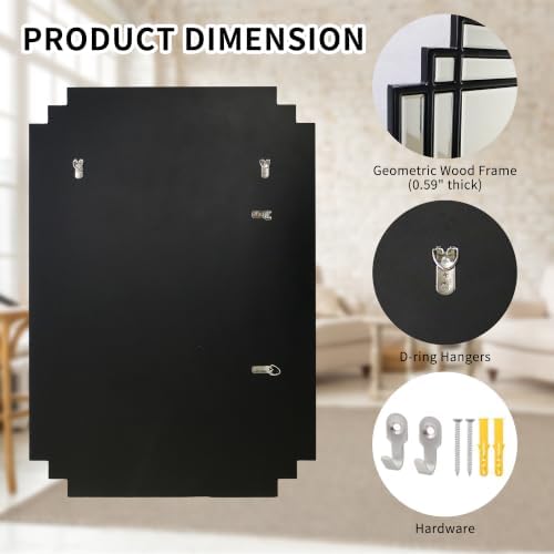 36"x24" Geometric Decorative Beveled Mirror - Image 3