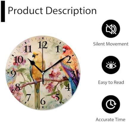 Round Analog Wall Clocks Non-Ticking Silent Clock Battery Operated Clcoks - Image 6