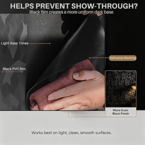 Black Textured Peel and Stick Wallpaper 23.6" x 157"– Easy to Use - Image 6