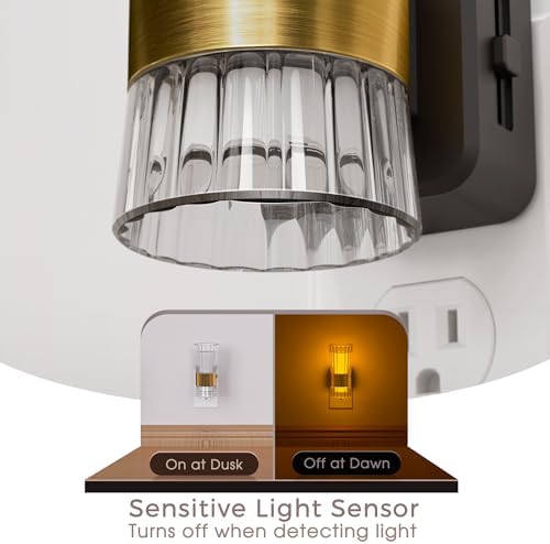 Briignite LED Amber Night Light Night, Lights Plug into Wall, Dusk to Dawn - Image 3