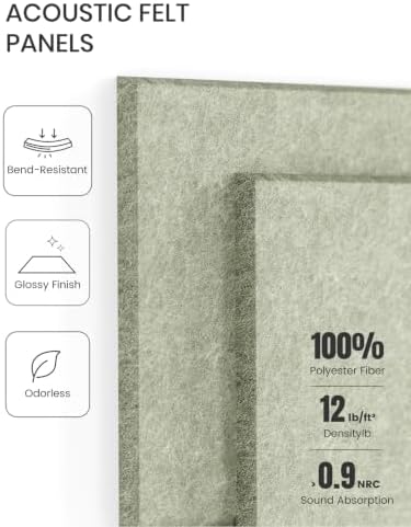 Fluxynara Felt Bulletin Board & Cork Board Alternative, Sage Green - Image 5