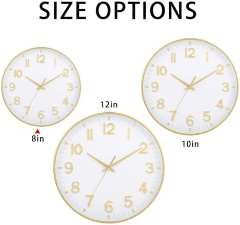 HZDHCLH 8 Inch Wall Clock Battery Operated Silent Non Ticking White Modern - Image 5