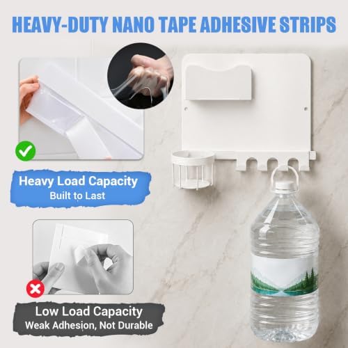 Metal Bedside Wall Shelf, No Drill Floating Bedside Shelf Wall Organizer - Image 4