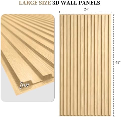 12-Pack 3D Slat Wall Paneling, 2x4 FT Drop Ceiling Tiles - Image 4