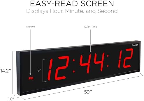 Ivation Oversized Digital Wall Clock - Image 3