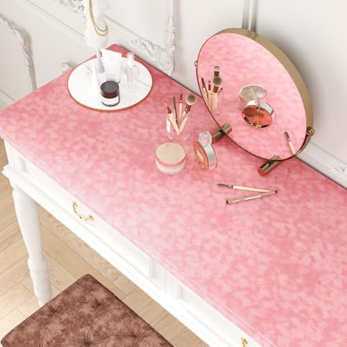 Coral Pink Self Adhesive Mottled Velvet Flocking Liner - Image 3