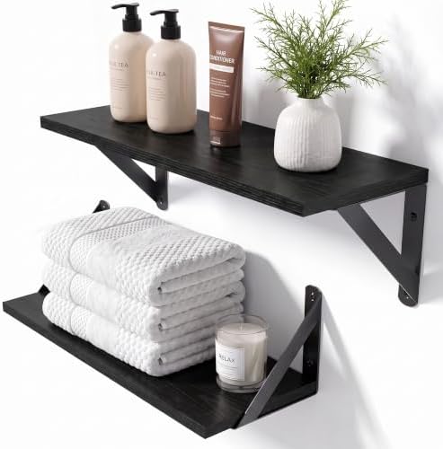 Black Wall Shelves 6 Inch Deep, Small Shelf by Unknown