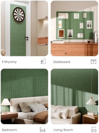 Bumusty 48" x 36" Large Cork Board Alternative, Botanical Green - Image 6