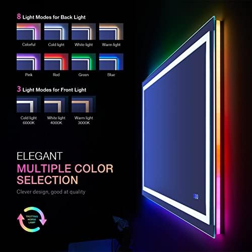 LOAAO 40"X32" RGB LED Bathroom Mirror - Image 3
