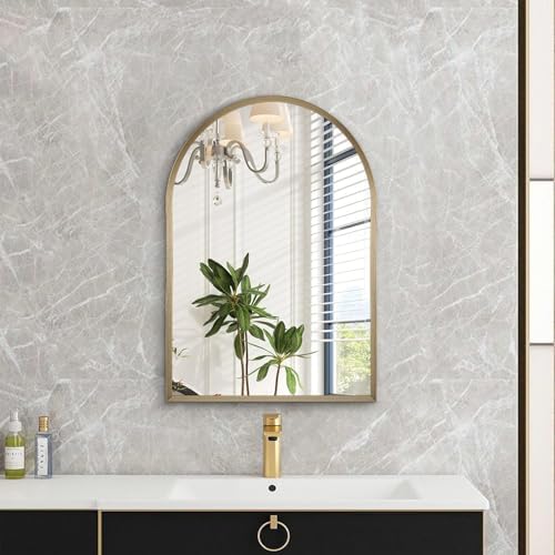 Arch Bathroom Mirror, Arched Vanity Wall Mirror Metal Frame Home Decor - Image 3