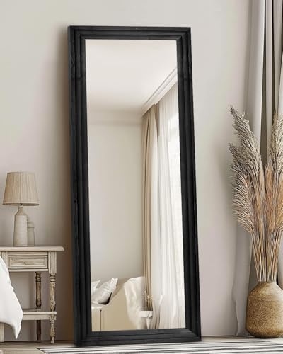 65x22in Full Length Mirror, 3-Tier Stepped Solid Wood Frame - Image 4