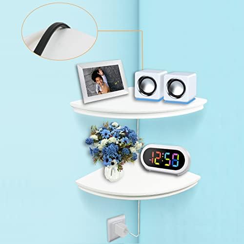 Floating Corner Wall Shelves Radial Wood Mounted Display Shelf - Image 4