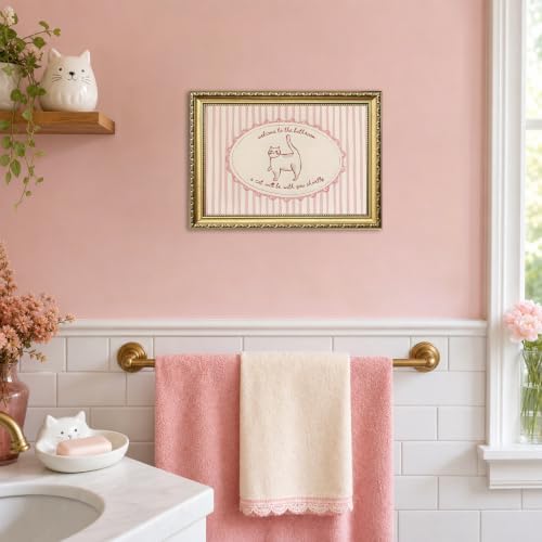 Cute Cat Bathroom Wall Art Welcome to the Bathroom a Cat Will Be - Image 4