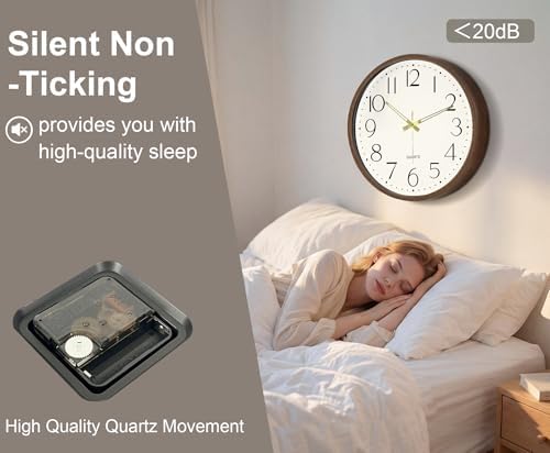 2 Pack 14 Inch Wall Clock, Silent Analog Clock Battery Operated - Image 4