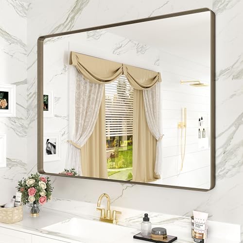 40x30 Inch Bronze Brushed Bathroom Mirror by CHARMOR