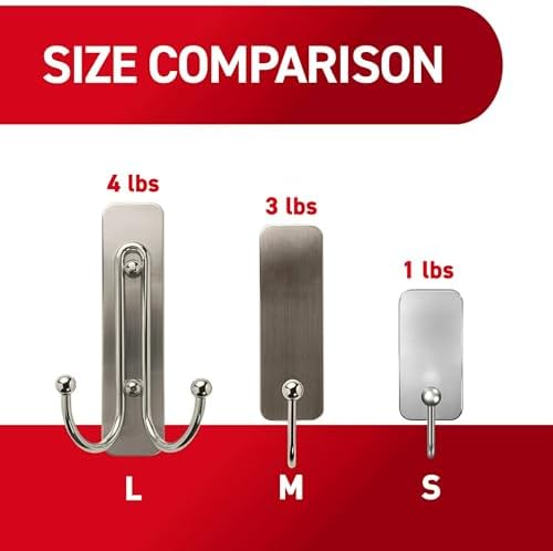 Command Large Brushed Nickel Double Hooks, 2 Hooks and 2 Strips, Damage Free - Image 5