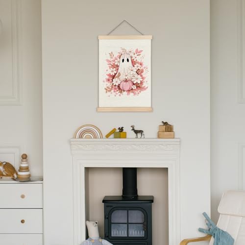Supwhd Fall Floral Halloween Ghost Wall Art - Image 3