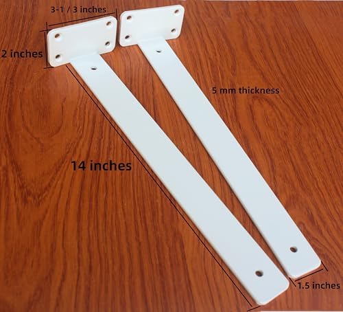 12 Pack - 14 inch White Hidden L Shelf Bracket Iron Floating Shelf Brackets - Image 2