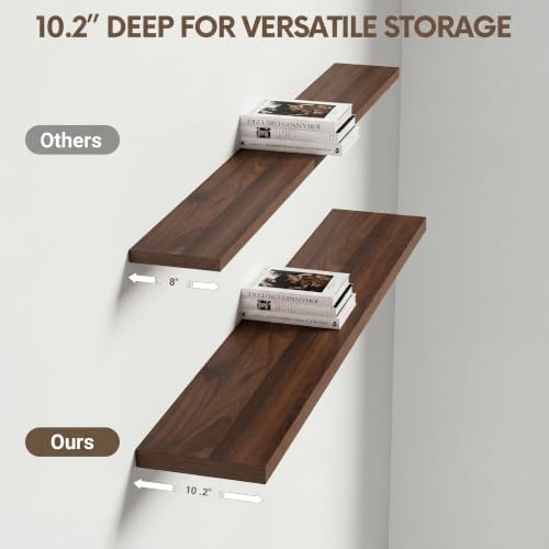 Vivelove 10 Inch Deep Floating Shelves 40” Set of 2 - Image 4