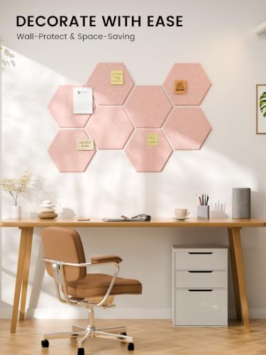 Fluxynara 8-Pack Hexagon Felt Bulletin Board Tiles - Image 6