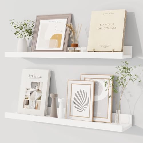 Dreamland Picture Ledge Shelf for Wall, Floating Shelves Set of 2, 24 Inch Long by Dreamland
