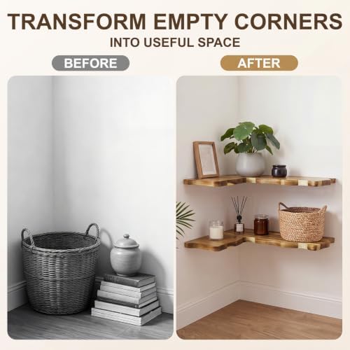 Sliner 2 Pack Corner Floating Shelves, 16 x 12 Inch - Image 4