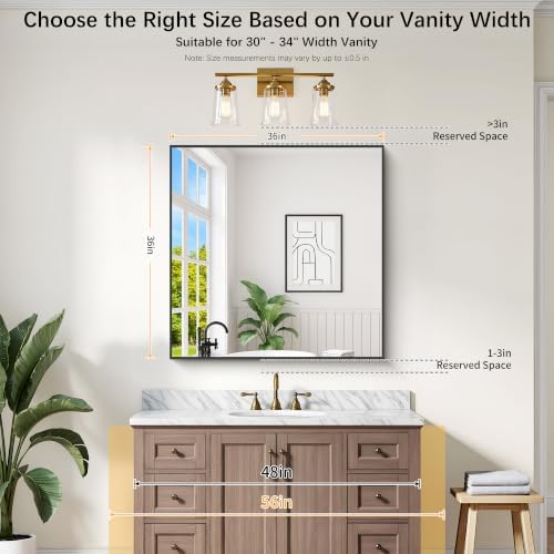 DESBING 36" x 36" Bathroom Mirror - Image 2