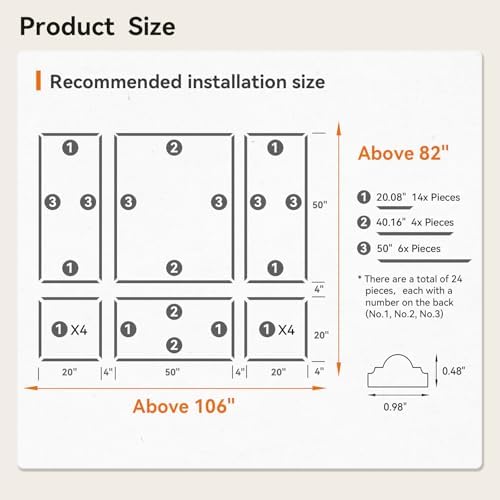 Upick Peel and Stick Wainscoting Pre-Cut Wall Molding Kit - Image 6