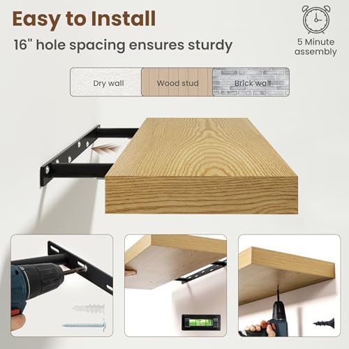8 Inch Square Floating shelves for Wall, 8In Deep, Invisible Brackets - Image 6