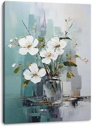 daktenn Floral Canvas Wall Art Green Bathroom Wall Art Pictures Wall Decor Home by DakTennWallArt