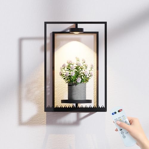 Starxing Wall Plant Shelf with Grow Lights, Remote Control Indoor Plant Holder by Starxing