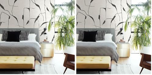 RoomMates RMK12210M Nikki Chu Off White and Charcoal Black Ivory Coast Peel and by RoomMates