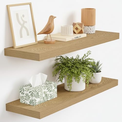 Vivelove Floating Shelves 9 inch Deep 24”Long Set of 2 by VIVELOVE