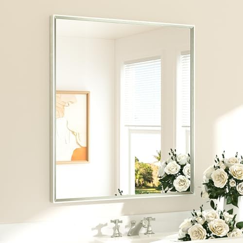 TETOTE Brushed Nickel Bathroom Mirror by TETOTE